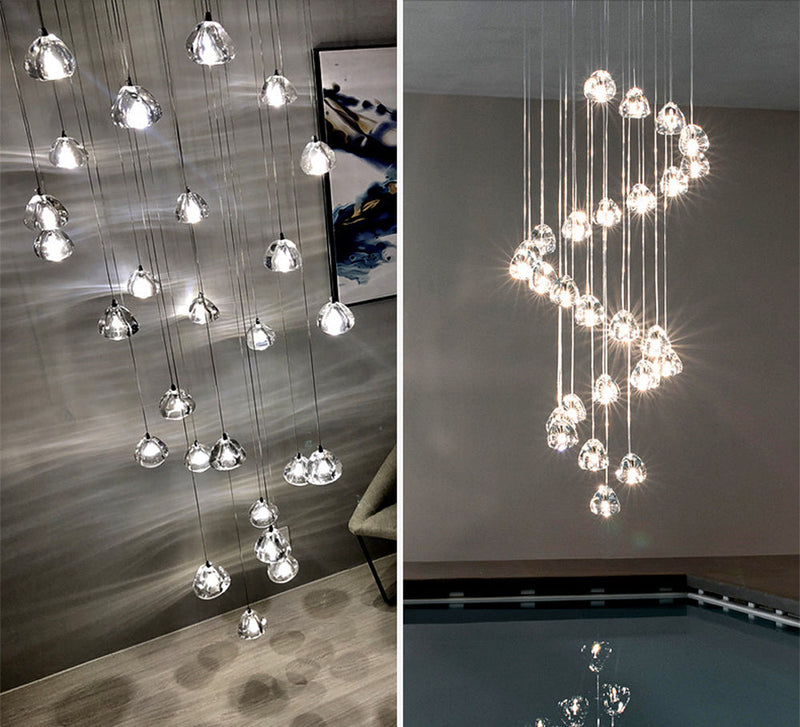 Peach Shape LED Multi Head Crystal Chandeliers
