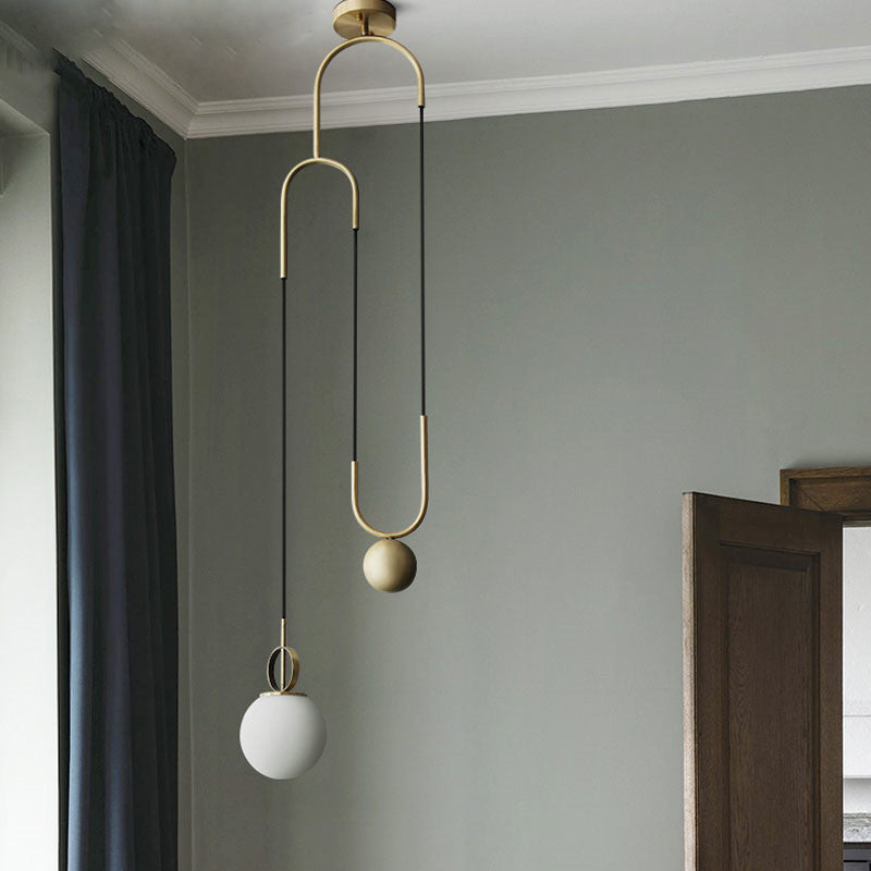 Balanced Golden Ball Pendant Light