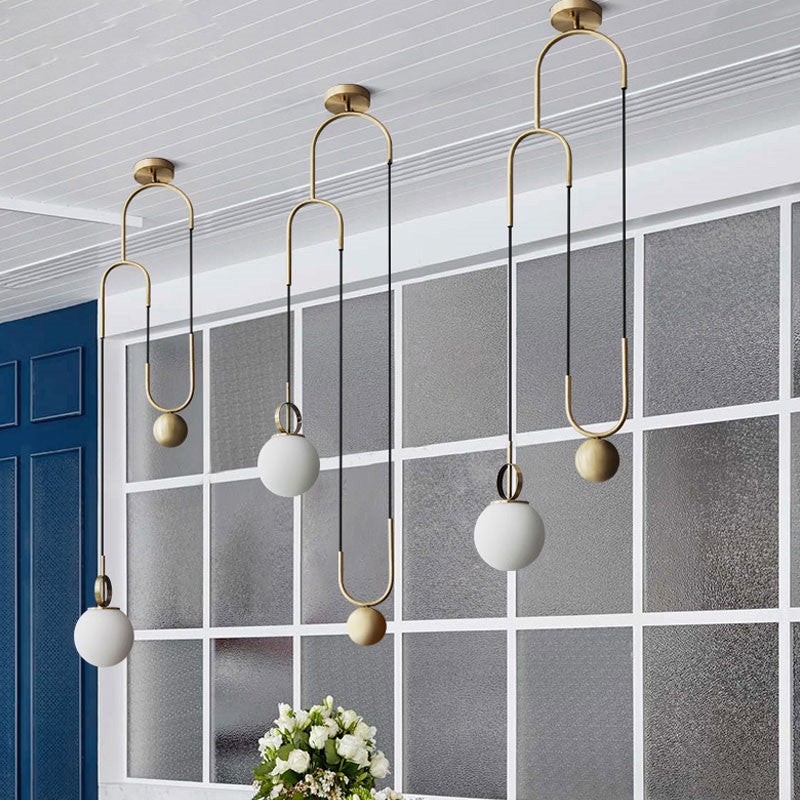 Balanced Golden Ball Pendant Light