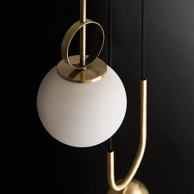 Balanced Golden Ball Pendant Light