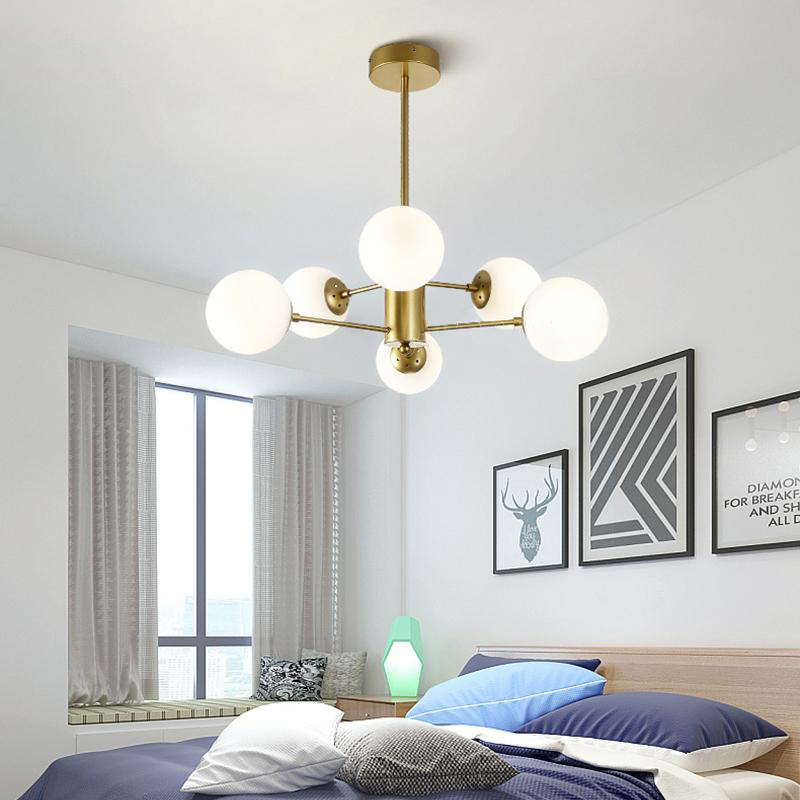 Glass Ball Rod Chandelier Light