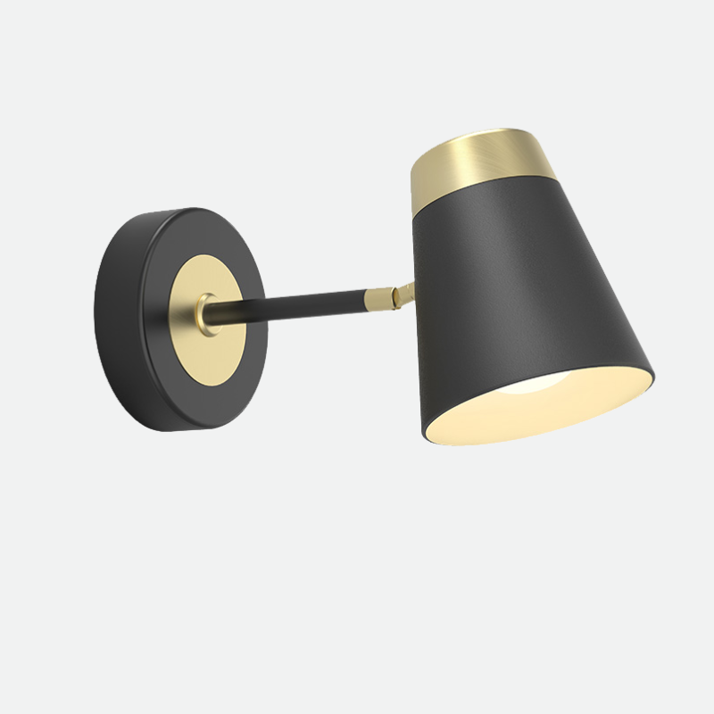 Brushed Black & Gold Wall Sconce