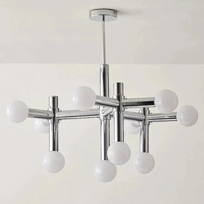 Chrome Glass Ball Chandelier