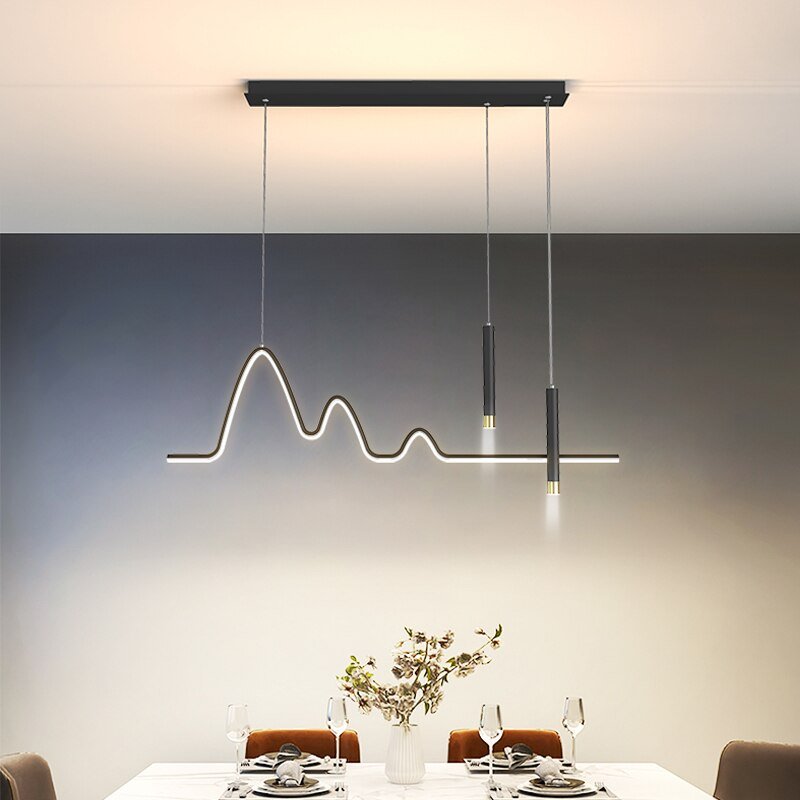 Modern Minimalist Curve Shaped Bar Pendant Lights