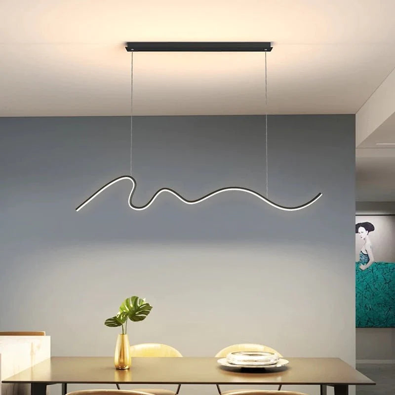 Modern Minimalist Curve Shaped Bar Pendant Lights