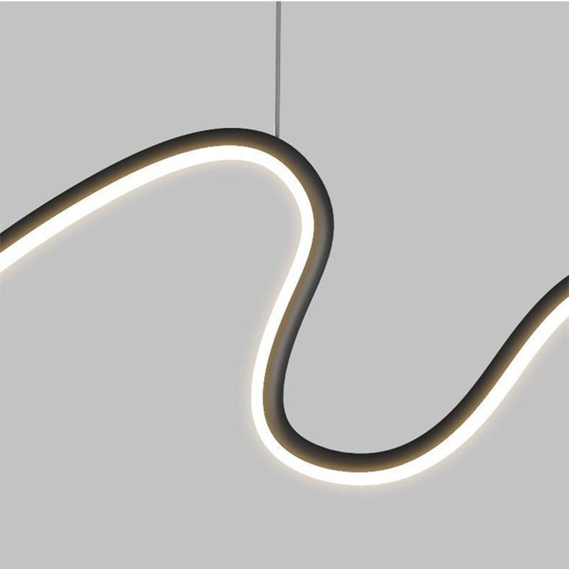 Modern Minimalist Curve Shaped Bar Pendant Lights