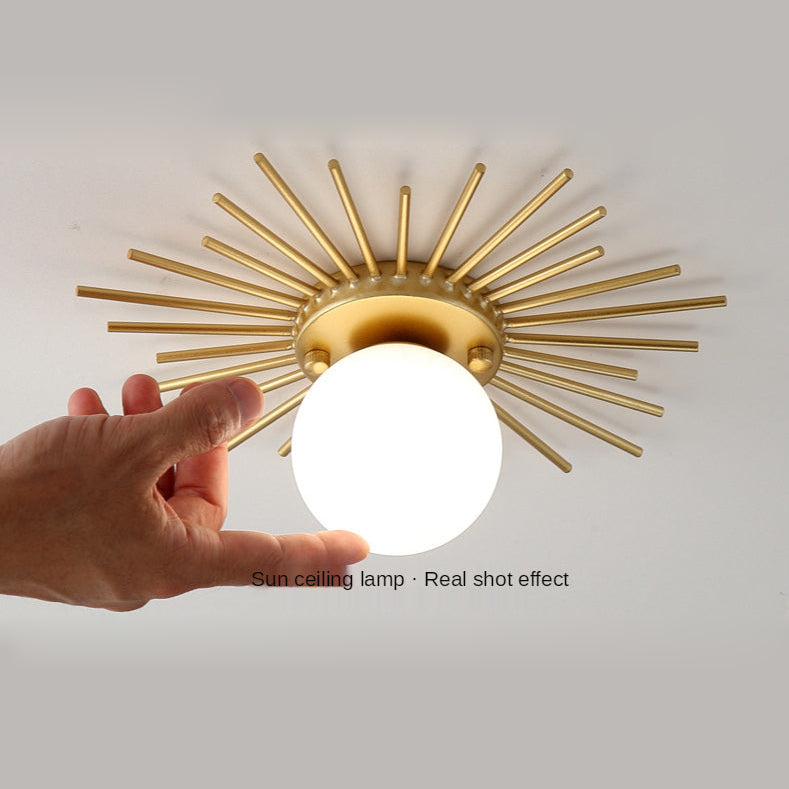 Gold Sunflower Ceiling Lamp