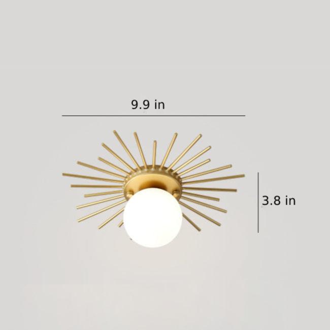 Gold Sunflower Ceiling Lamp