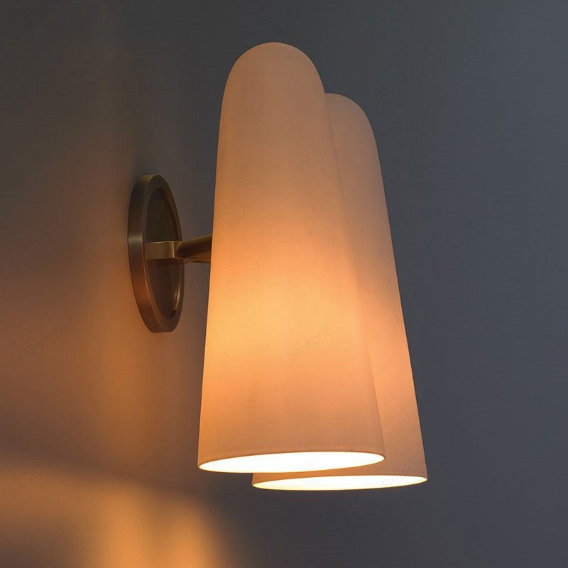 Ivory White Glass Wall Lamp