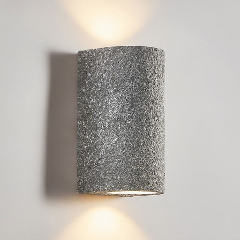 Japanese Retro Foyer Cement WabiSabi LED Wall Lamp Timeless Illumination