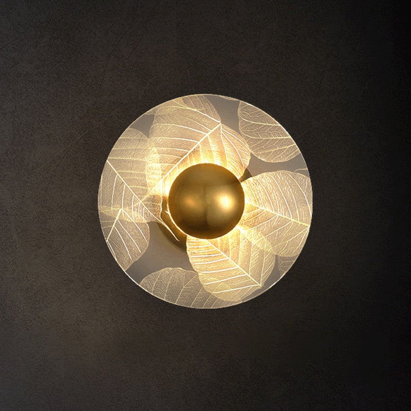 Modern Luxury Flower Round Wall Lamp