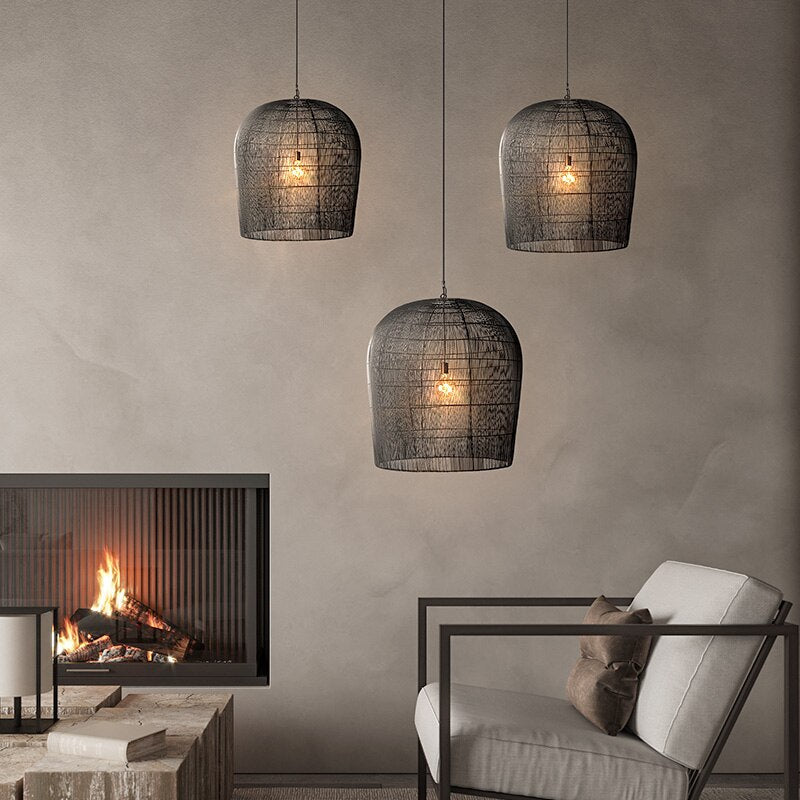 Japanese Wabi Sabi Wind Handmade Rattan Pendant Light